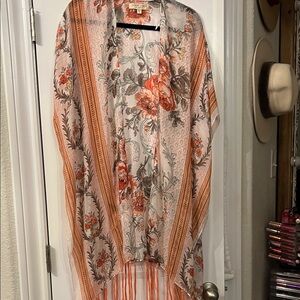 Alchemy Thread , Floral Kimono in Orange and Cream